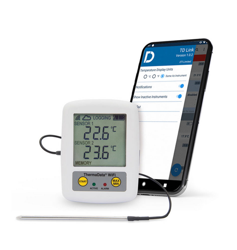TD link- application pour mobile gratuite pour recevoir des notifications du Thermadata Wifi
